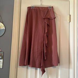 Zara Basics Ruffle Midi Skirt